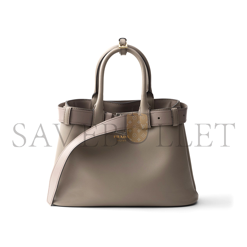 PRADA BUCKLE LARGE LEATHER HANDBAG WITH BELT 1BA416 (37.5*27.5*14cm)